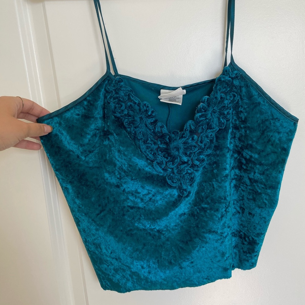 vintage crush velvet crop top